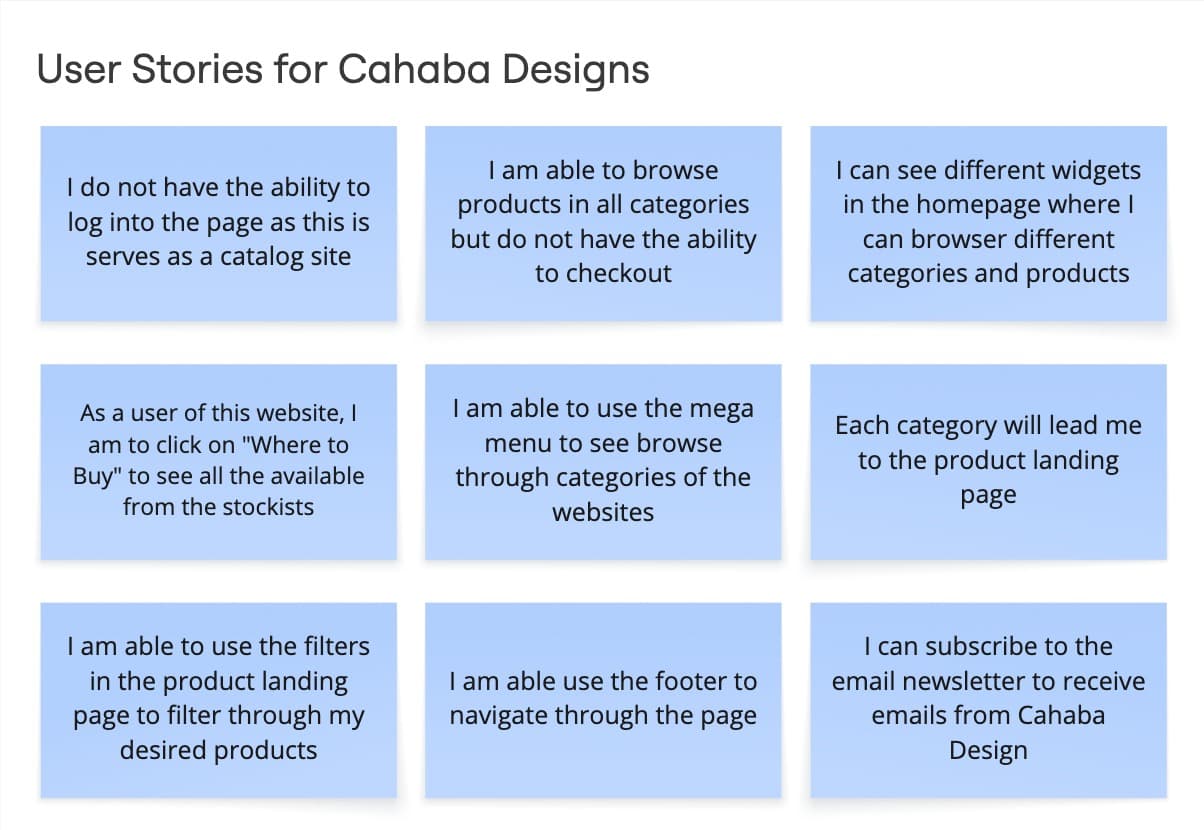 Cahaba User Stories